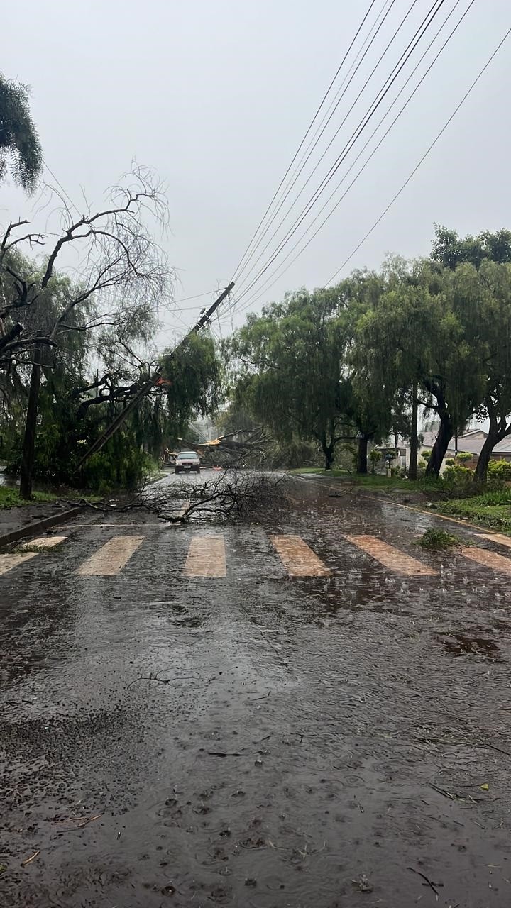 Imagem enviada pelo ouvinte da CBN Maringá, Antônio Aparecido dos Santos, mostra estragos causados pelo temporal nas ruas de Campo Mourão.
