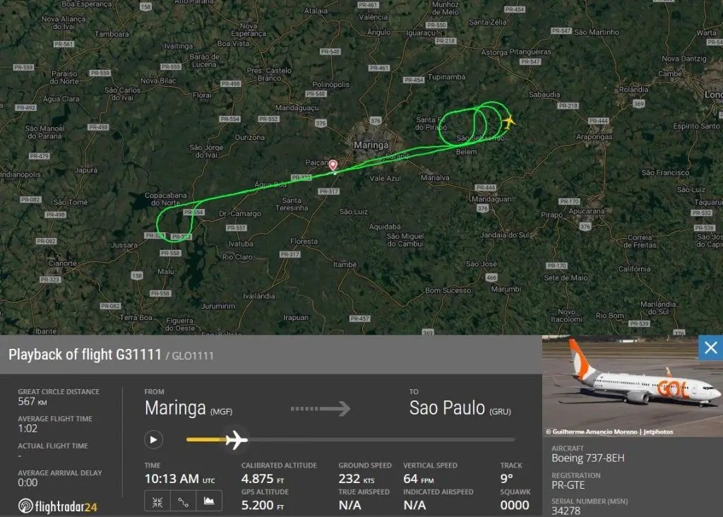 Foto: Reprodução/FlightRadar24
