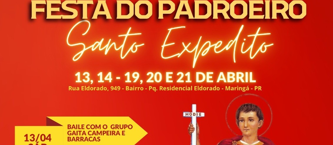 Paróquia Santo Expedito em Maringá está em festa 