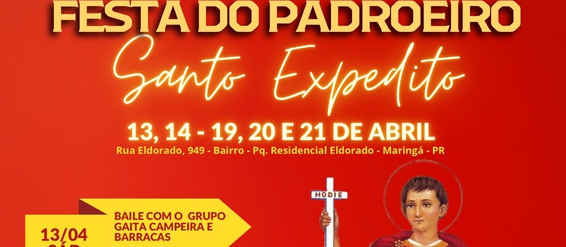 Paróquia Santo Expedito em Maringá está em festa 