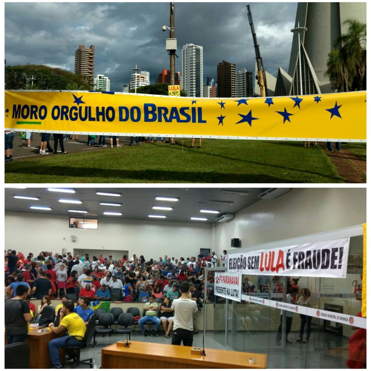 Ato contra a corrupção e a favor do ex-presidente Lula ocorrem em Maringá