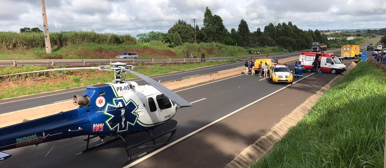 Idoso fica gravemente ferido ao ser atropelado na BR-376