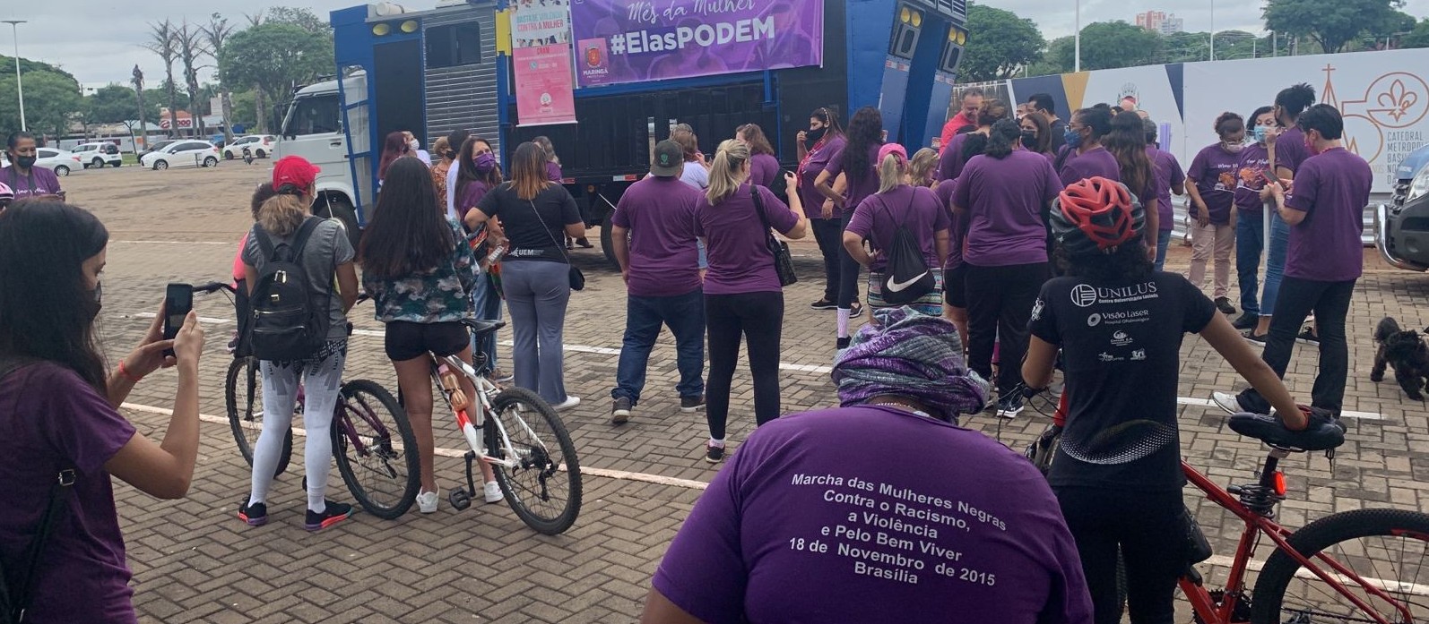 Maringá realiza caminhada/pedalada pelo fim da violência contra a mulher