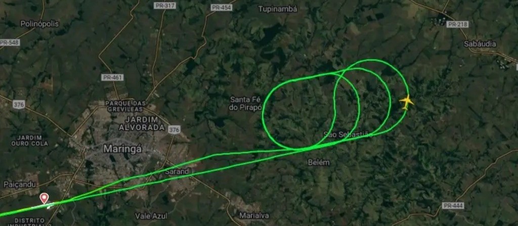 Após decolar, avião tem problema, voa em círculos e volta ao Aeroporto de Maringá; entenda