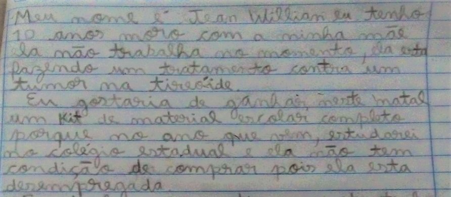 Em carta ao Papai Noel, crianças pedem alimento para a família em Maringá; saiba como ajudar
