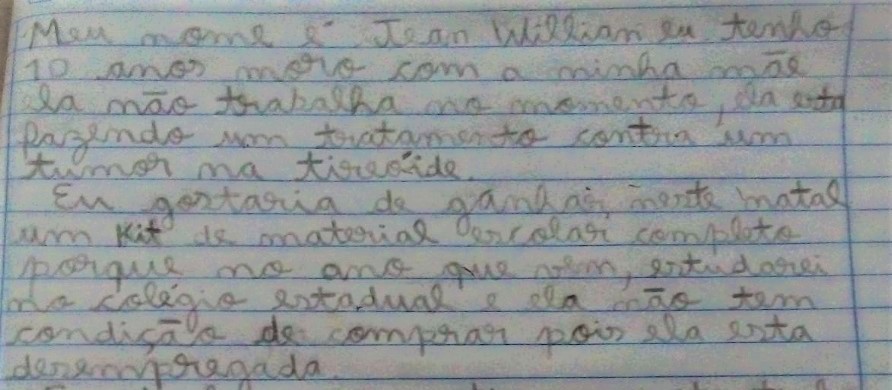 Em carta ao Papai Noel, crianças pedem alimento para a família em Maringá; saiba como ajudar