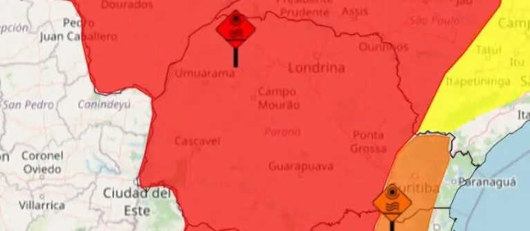 Inmet emite aviso de grande perigo para onda de calor em 371 cidades do Paraná