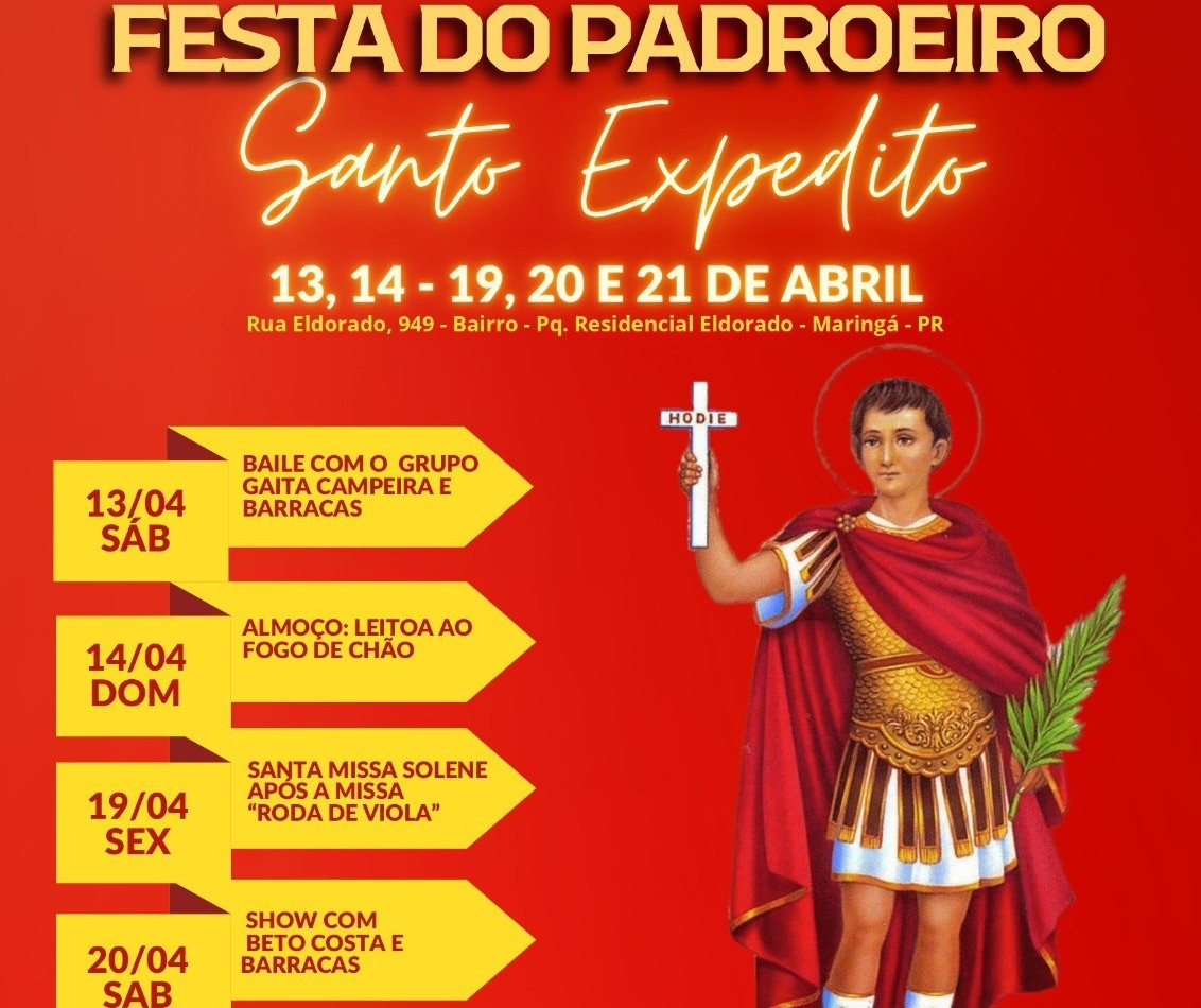 Paróquia Santo Expedito em Maringá está em festa