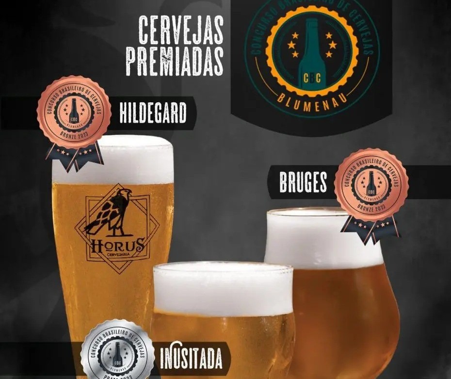 Hórus Cervejaria recebe medalhas de prata e bronze no Concurso Brasileiro das Cervejas de Blumenau
