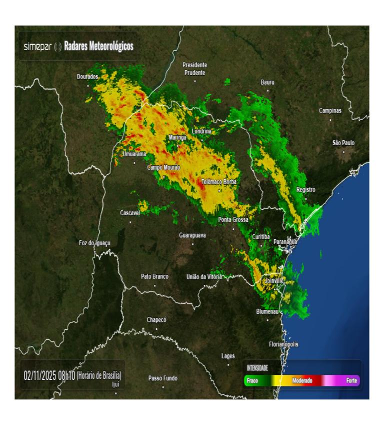 Tempo instável marca o domingo em Maringá com chuvas e risco de ventos fortes