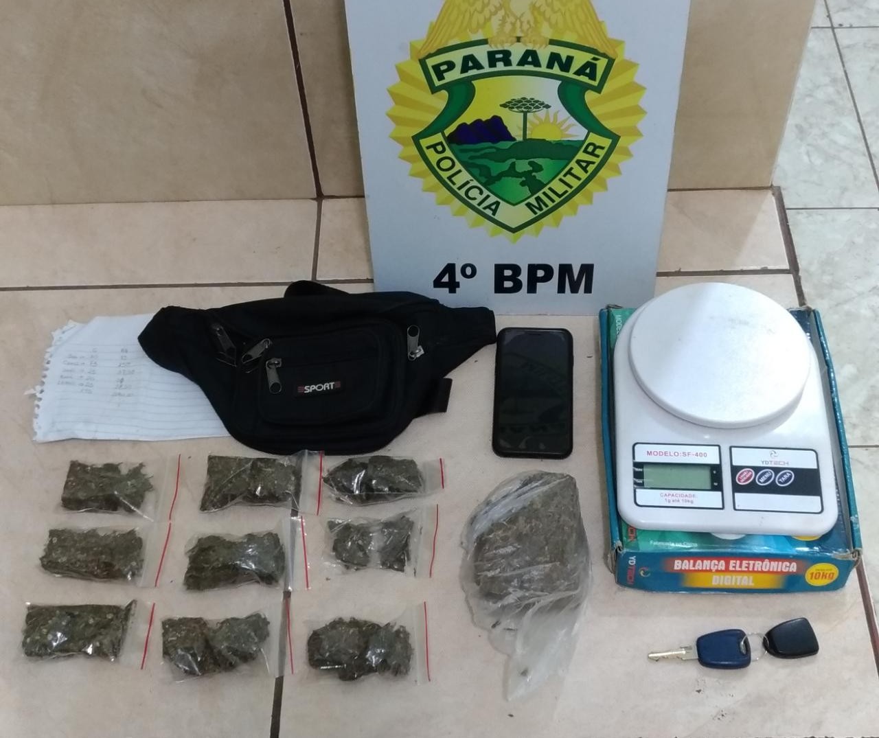 Motorista é detido após PM encontrar maconha em seu veículo