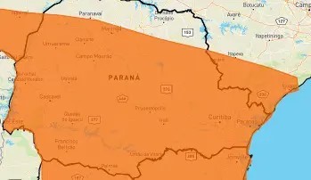 O Inmet emitiu alerta laranja para temporais no Paraná, inclusive em Maringá