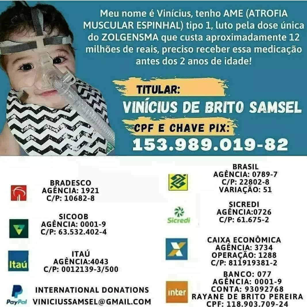 Confira como ajudar Vinicius: