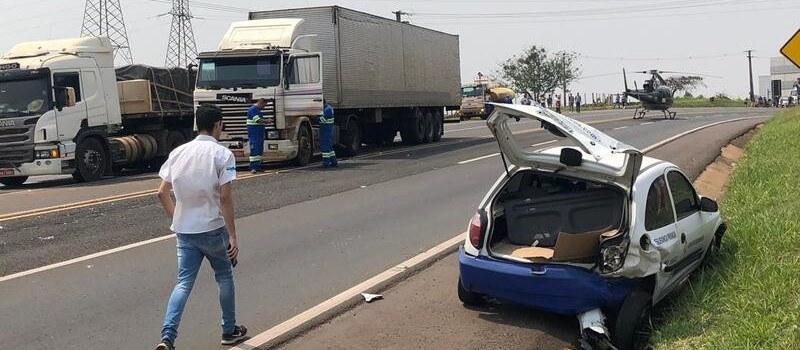 Fumaça provoca engavetamento e seis ficam feridos em Mandaguari