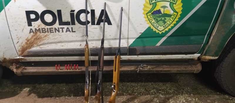 Três caçadores são presos em flagrante na Reserva das Perobas