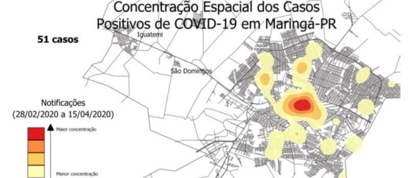 Maioria dos infectados por Covid-19 em Maringá mora no centro