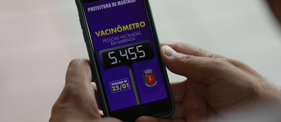 ‘Vacinômetro’ acompanha número de imunizados contra Covid-19 em Maringá