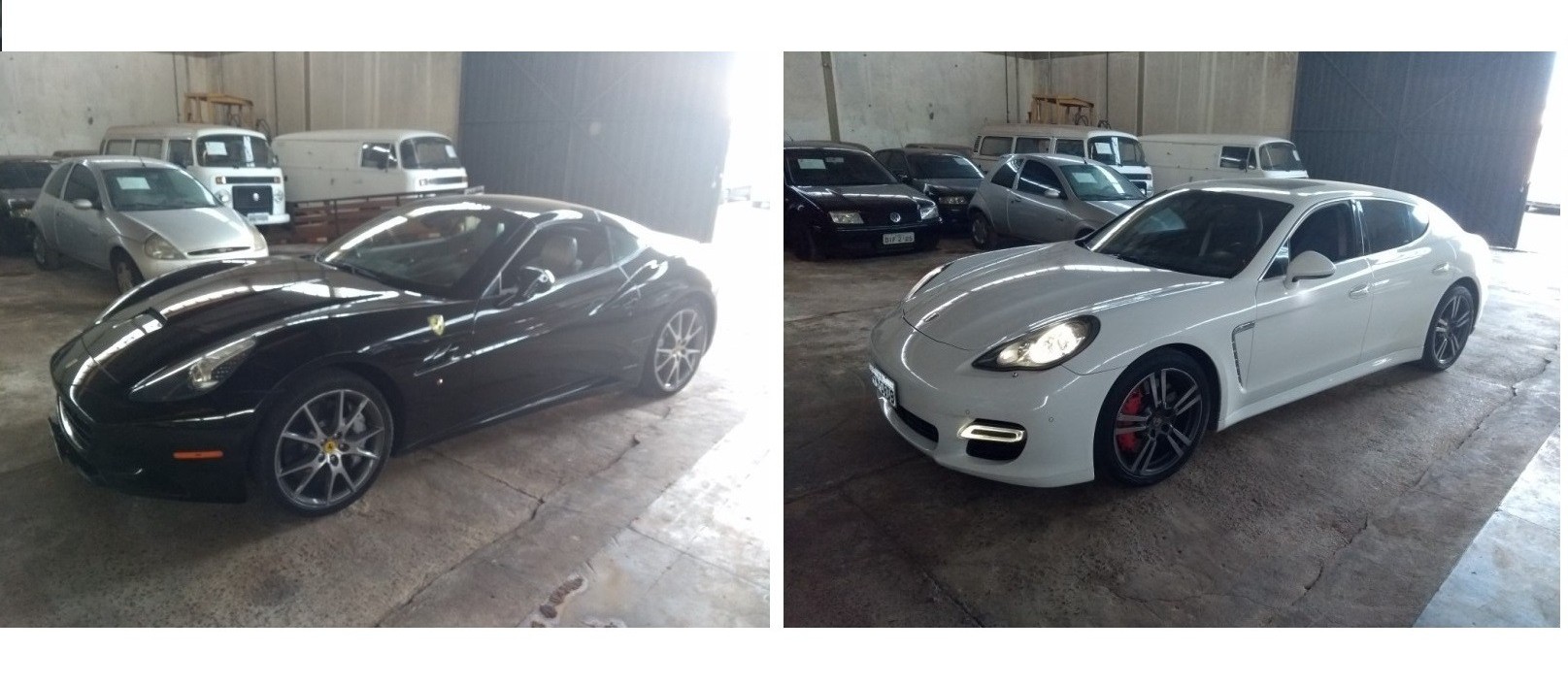 Leilão oferta Porsche e Ferrari