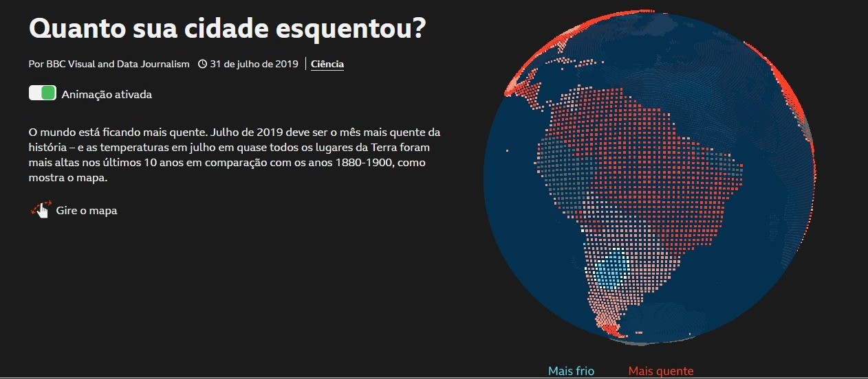 Ferramenta interativa permite avaliar o quanto uma cidade esquentou 