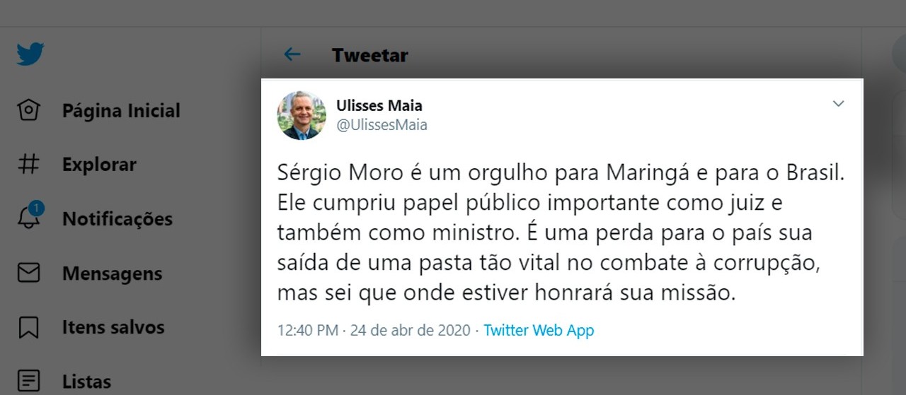 Prefeito de Maringá e senadores paranaenses se manifestam sobre saída de Moro