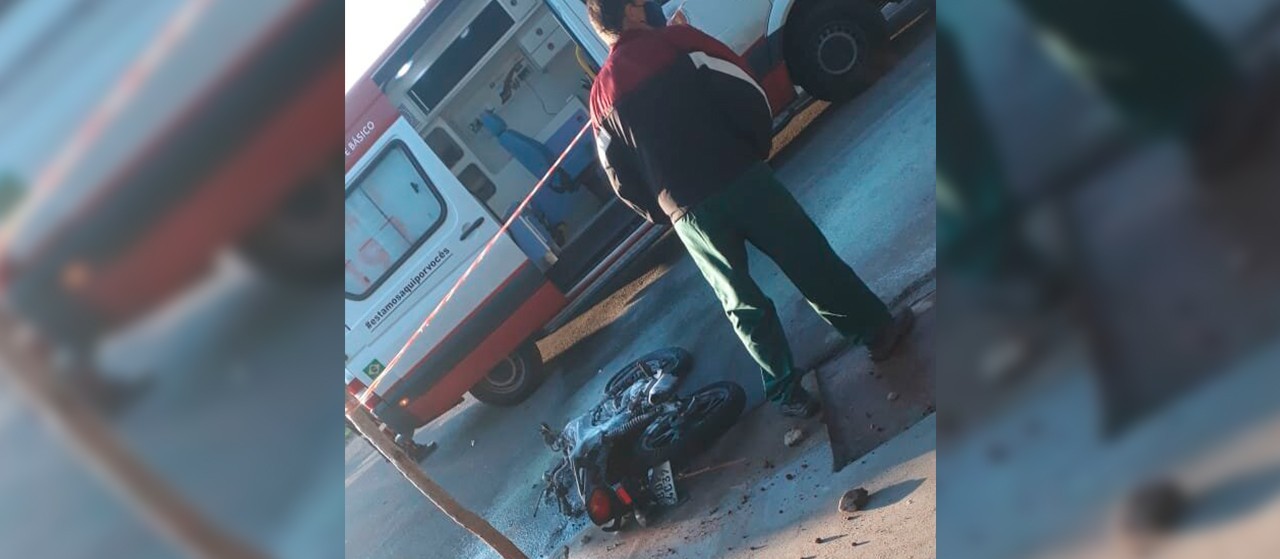 Em Maringá, motocicleta explode após colisão com caminhão; jovem tem 60% do corpo queimado