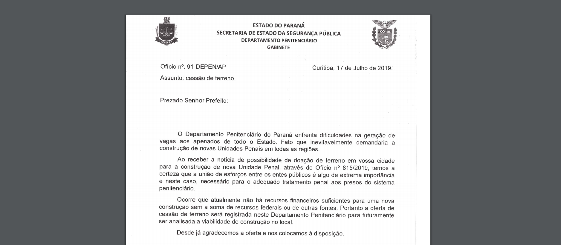 Sarandi desiste de doar terreno para construção de uma nova delegacia