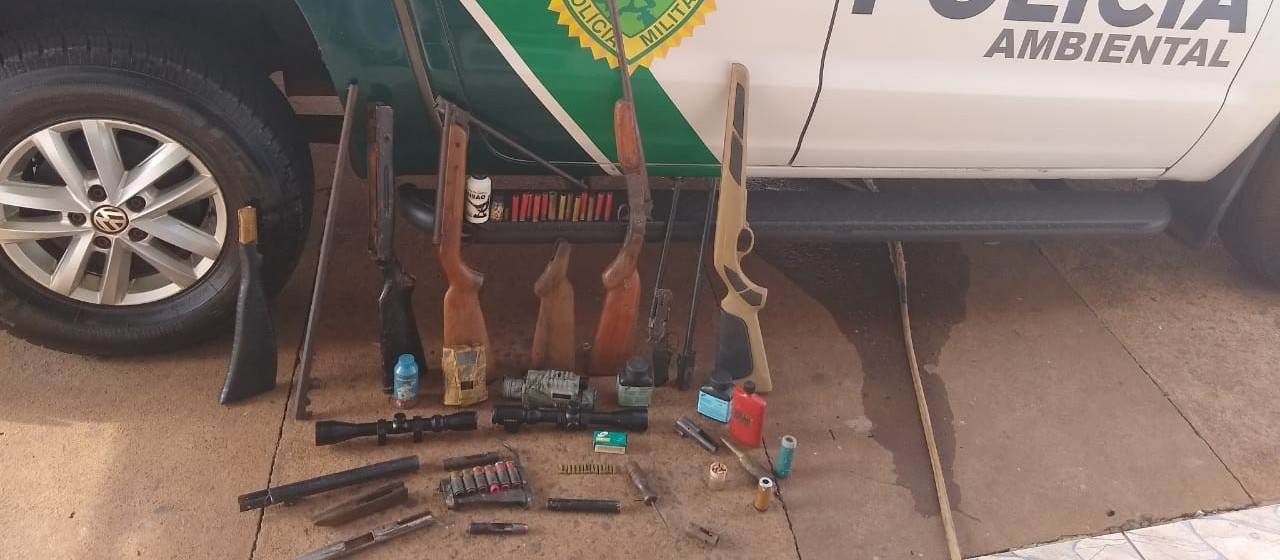 Polícia Ambiental apreende equipamentos para caça em Cruzeiro do Oeste