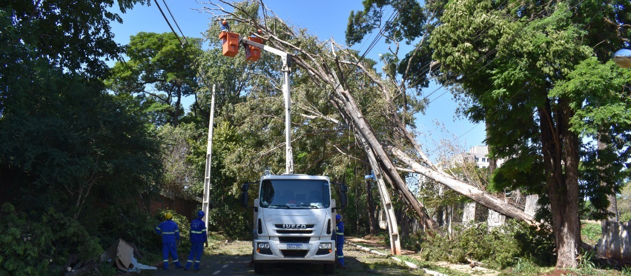 Copel já atendeu 1,6 mil ocorrências em Maringá, Sarandi e Paiçandu desde o início do temporal