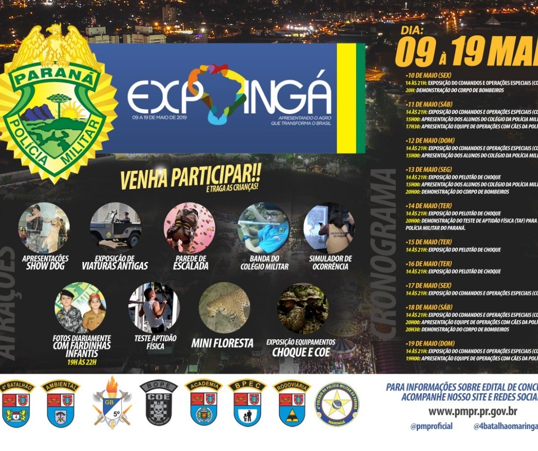 Polícia Militar está com um estande na Expoingá