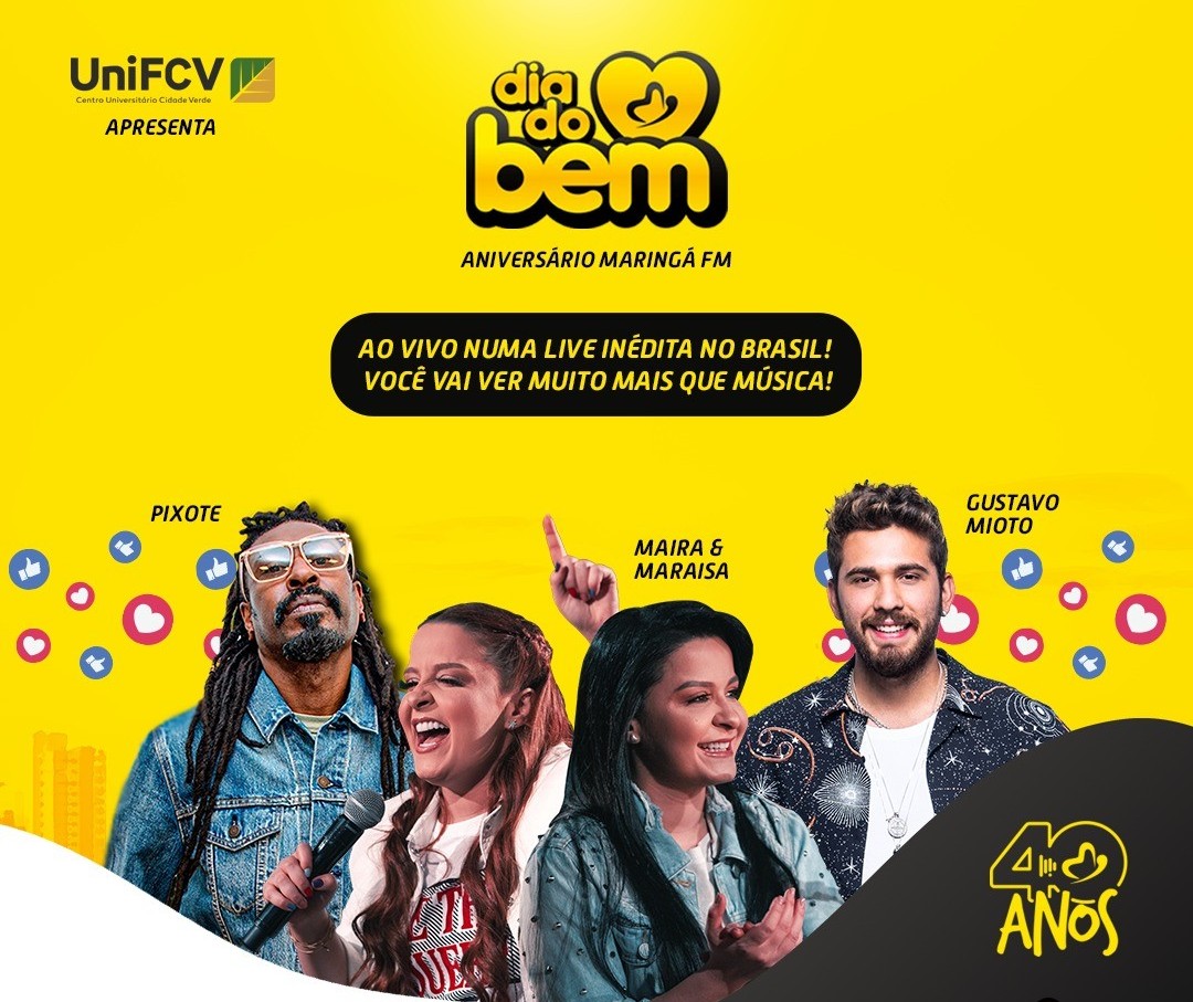 Evento solidário "Dia do Bem" será nesse domingo (30) em Maringá 