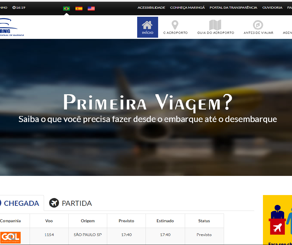 Aeroporto de Maringá tem site funcional