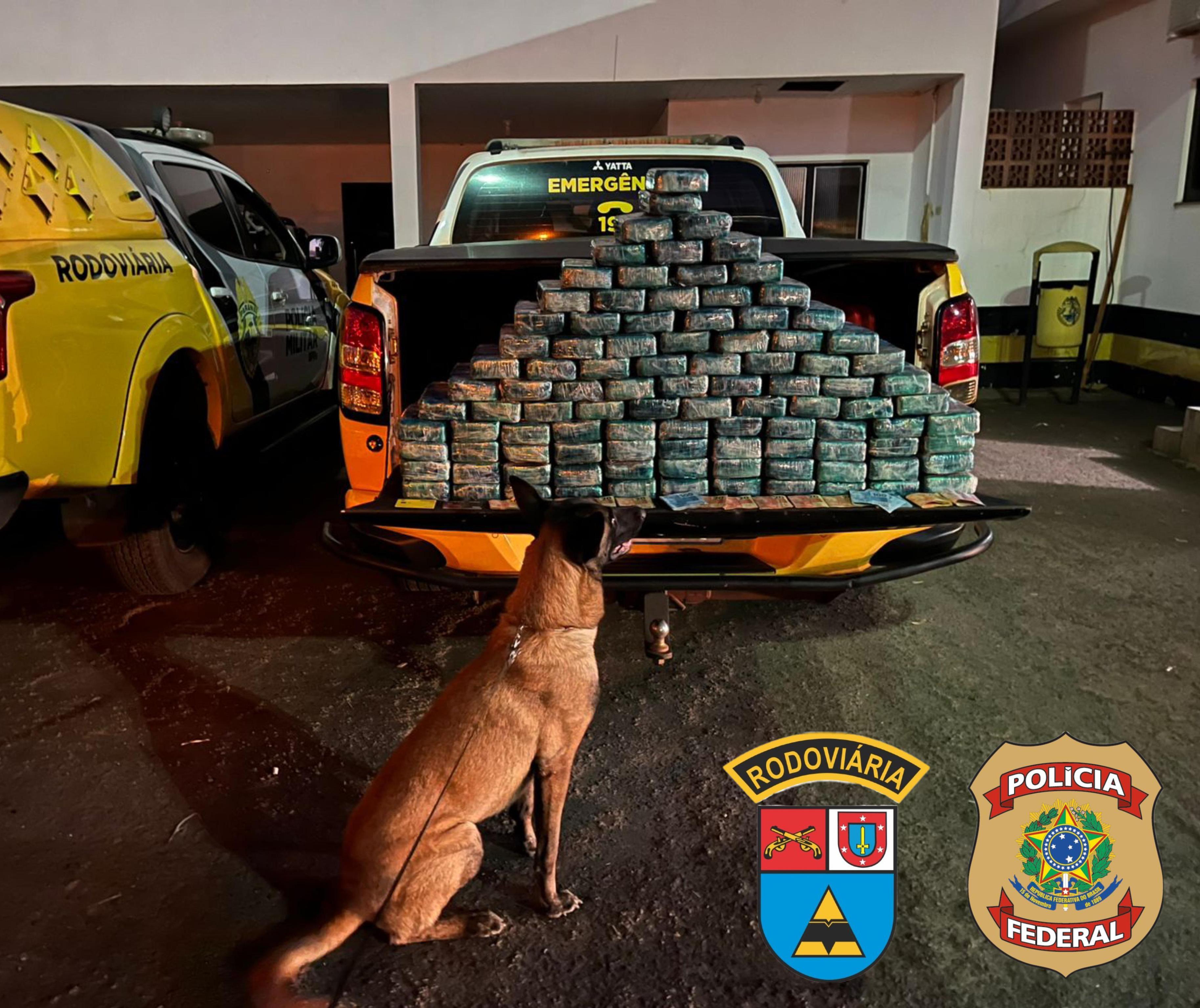 Caminhão que levava farelo de soja para Paranaguá escondia mais de 100 kg de cocaína
