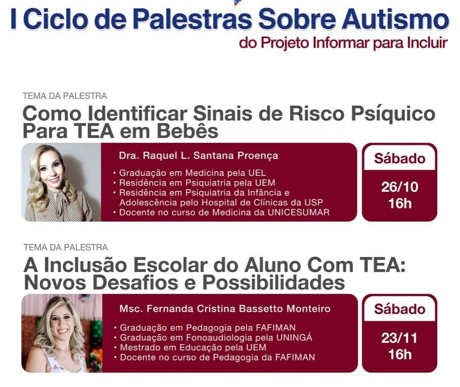Maringá terá Ciclo de Palestras sobre Autismo