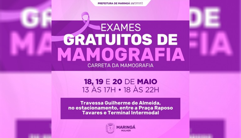 Maringá oferecerá mamografia gratuita a mulheres esta semana