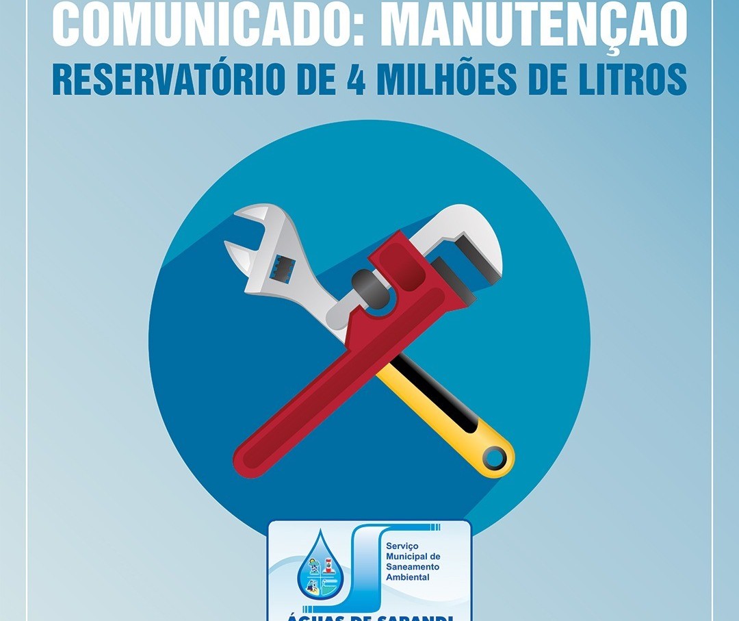 Manutenção de reservatório reduz pressão da água na zona norte de Sarandi