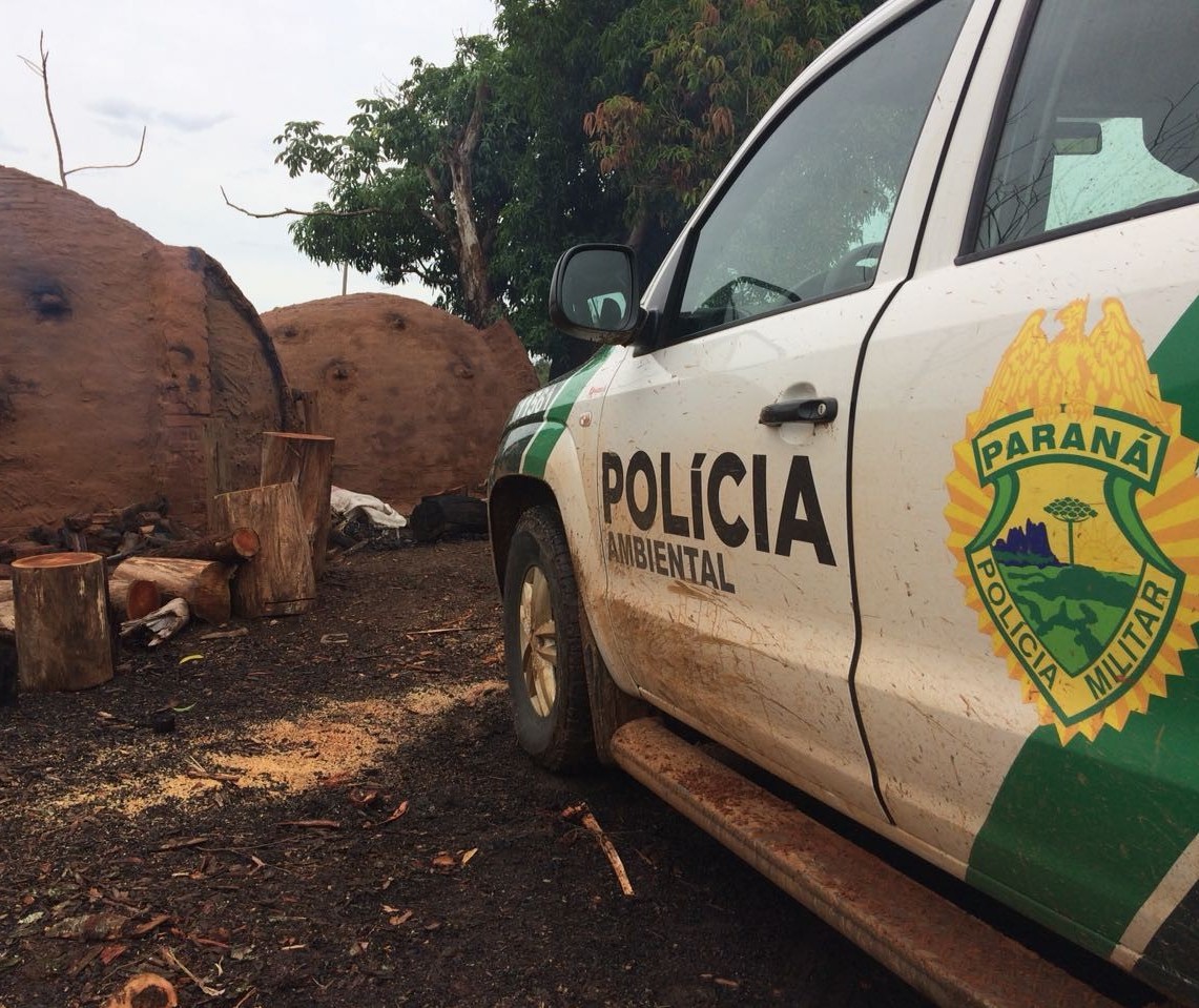 Polícia Ambiental fecha fábrica clandestina de carvão vegetal em Santa Isabel do Ivaí