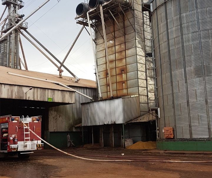 Secador de silo pega fogo