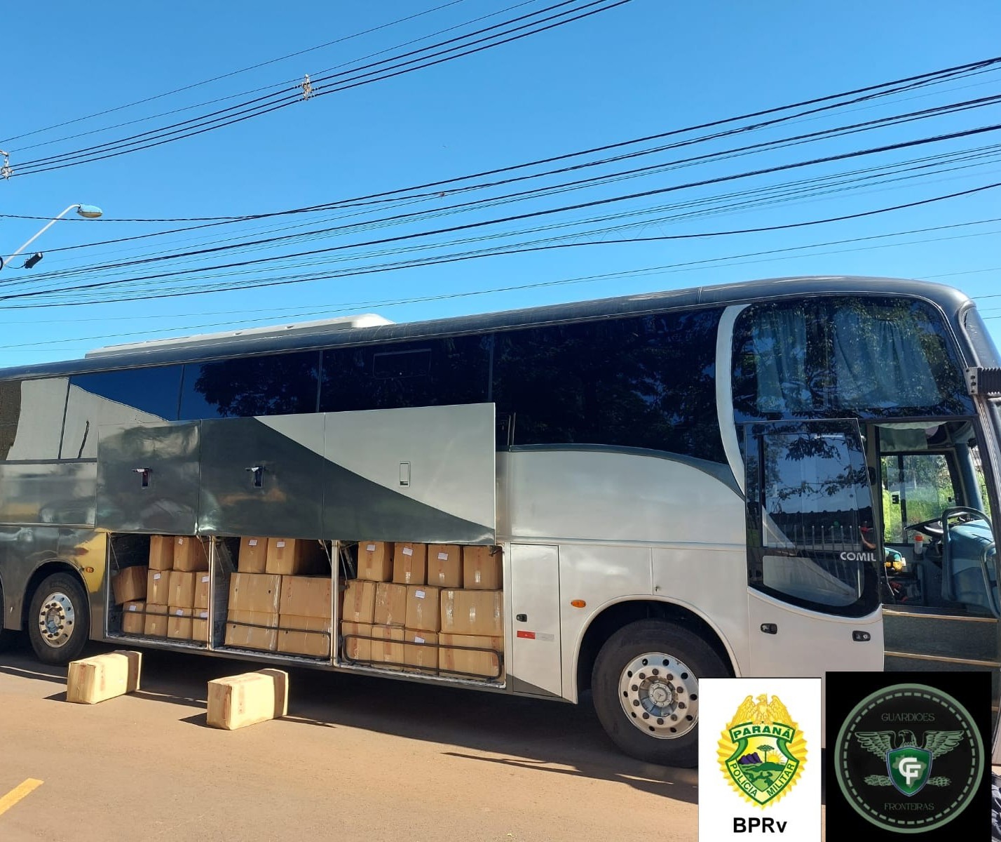 PRE apreende ônibus carregado com azeite e vinho sem nota fiscal