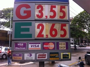 Preços dos combustíveis sofrem novo aumento em postos de Maringá