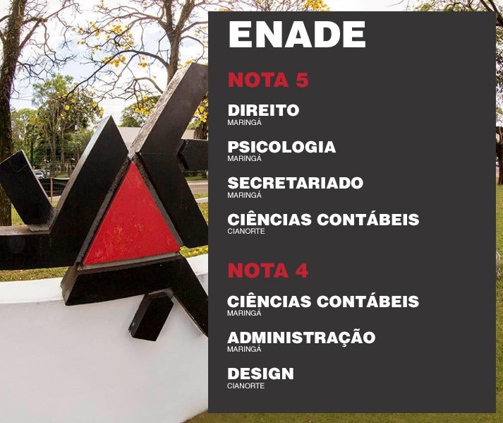 Quatro cursos da UEM atingem nota máxima no Enade