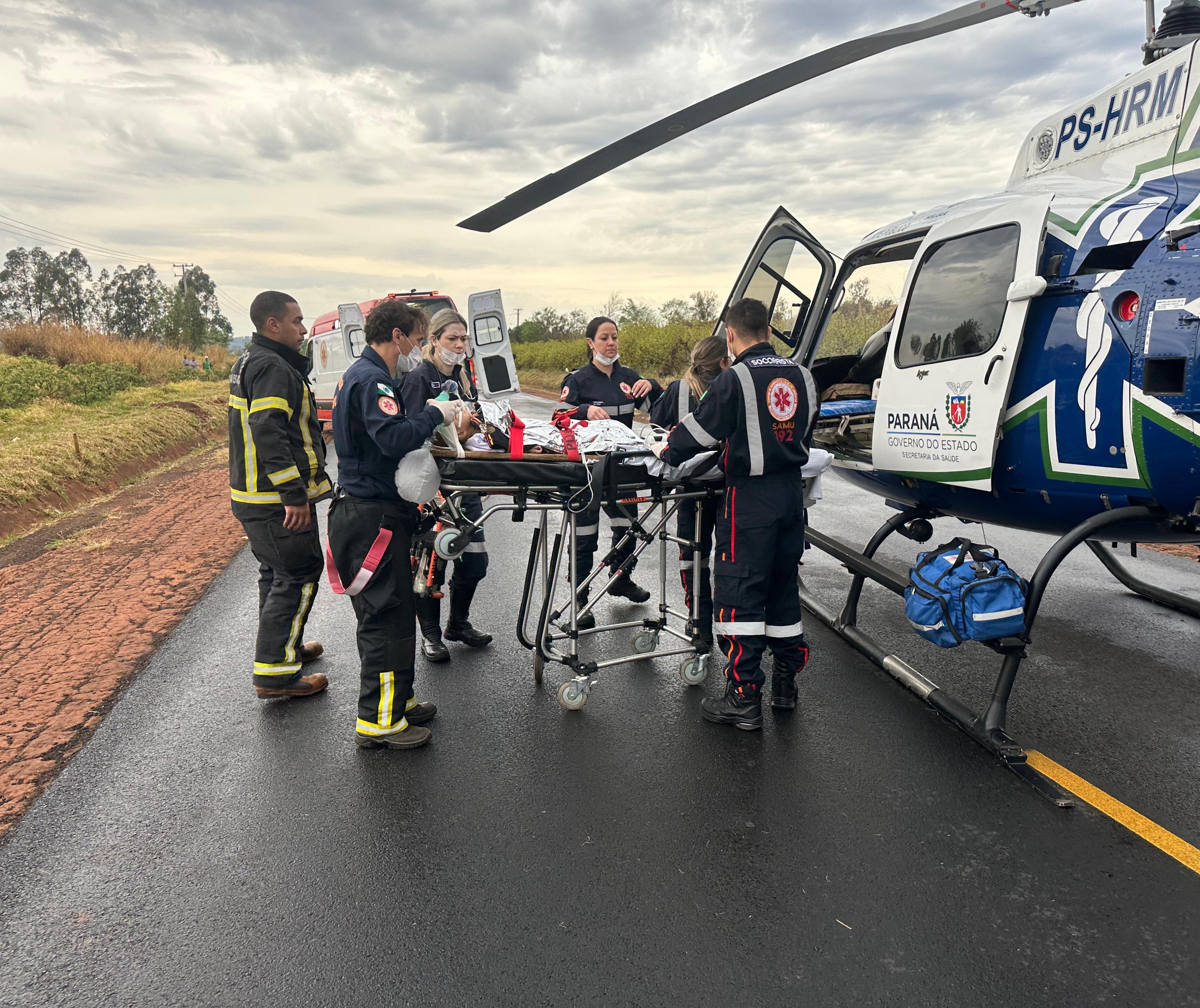 Bebê vítima de acidente é trazido de helicóptero a Maringá