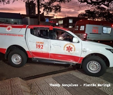 Motociclista fica em estado grave ao colidir contra veículo do Samu em Maringá