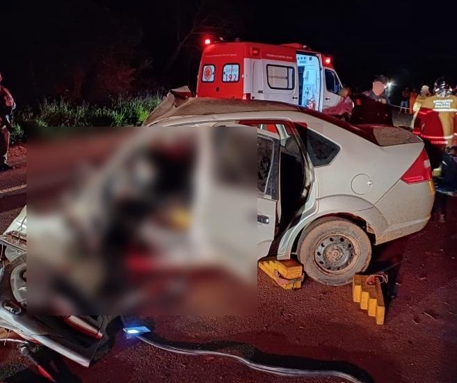 Quatro pessoas morrem em dois acidentes seguidos envolvendo quatro veículos na BR-487