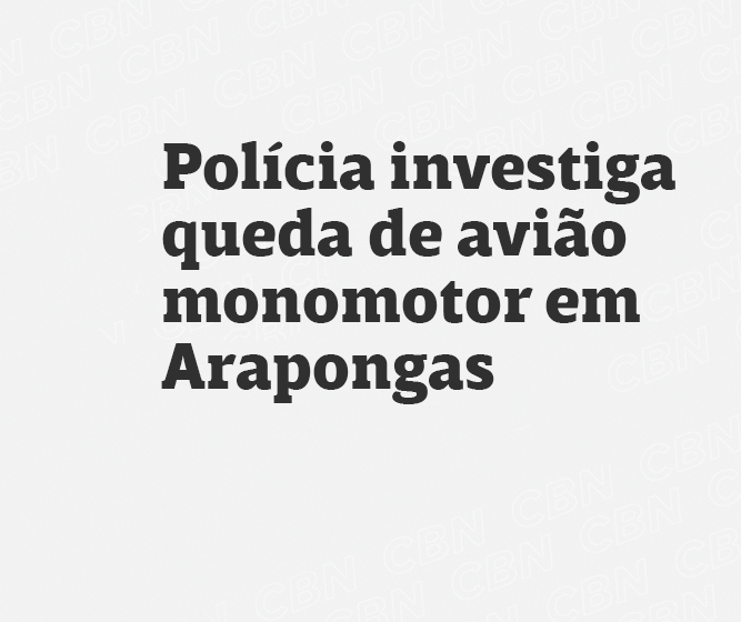 Polícia investiga queda de avião monomotor em Arapongas