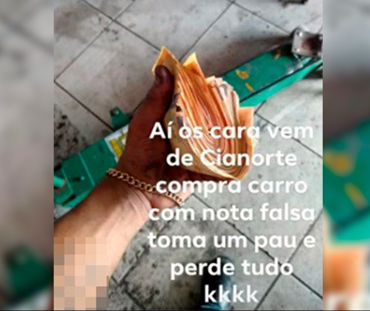 Jovem é preso depois de postar foto com quase R$ 4 mil em notas falsas